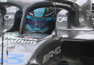 Russell BADLY DAMAGES Mercedes car leading to eventual retirement