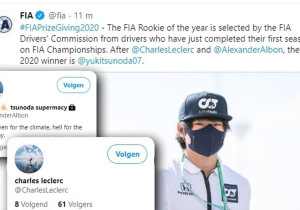 FIA begaat grote blunder op Twitter bij aankondiging Rookie van het Jaar