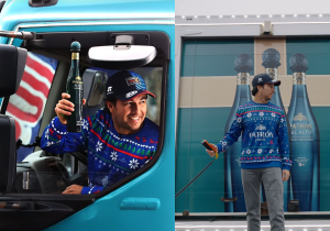 Pérez verschijnt met vrachtwagen vol tequila bij Red Bull Racing-fabriek