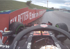 Onboard bij Verstappen tijdens crash inclusief volledige boordradio