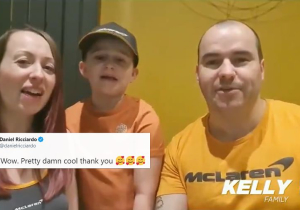 VIDEO: Ricciardo verrast door mooie boodschap van McLaren-fans