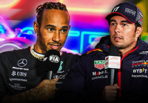 VIDEO: Hamilton waarschuwt Pérez in Las Vegas: "Ik kom je halen"