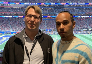 VIDEO: Lewis Hamilton had a great night at the Super Bowl
