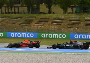 Hamilton won in Spanje mede door racelijn: "Verstappen maakte bochten langer"