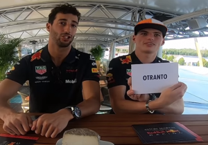 VIDEO: Verstappen en Ricciardo spelen hilarisch Italiaans spel