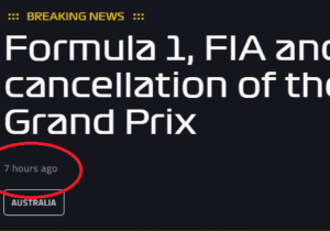 FOTO: F1 had artikel over annuleren Australische GP al 7 uur lang klaarstaan