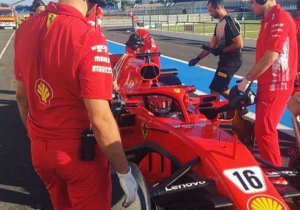 Leclerc drives 2018 Ferrari in France