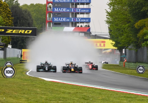 Hamilton reageert op inhaalactie Verstappen: "Beetje krap, maar het is wat het is"