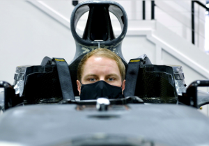 Bottas gets comfortable in the Mercedes W12