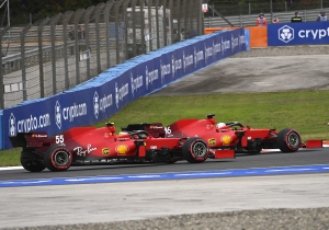 Sainz reveals deliberate Ferrari plan to "bump out" Ricciardo in qualifying