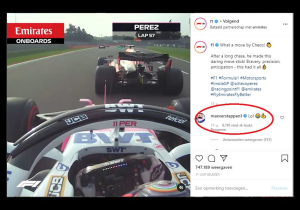 Verstappen reageert op foutje Formule 1 op social media