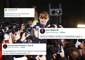 In beeld: Felicitaties aan het adres van Verstappen stromen binnen