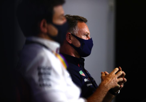 Wolff Horner feud reignites as Red Bull boss levels "ironic" claim at Mercedes chief