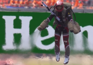 Jetpack stuntman suffers HUGE CRASH before Austrian GP