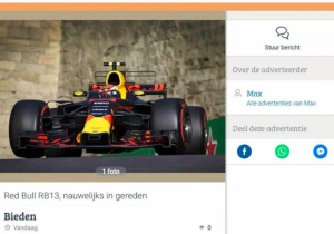 HAHA! RB13 van Max Verstappen te koop aangeboden