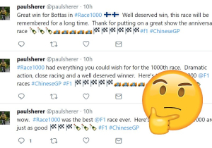 F1 use 'best race ever' tweet sent hours BEFORE Chinese GP, and it only gets weirder