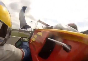 VIDEO: Keiharde crash met karts op Hockenheimring