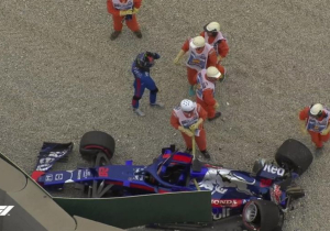 Huge Hartley crash red flags Barcelona session