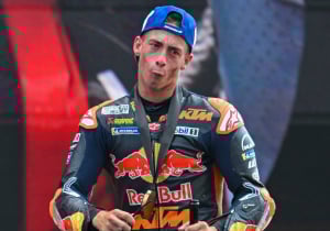 MotoGP star in touching gesture after scary flying bike incident