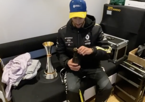 Ricciardo conducts private 'shoey' after revelling in "shock happiness"