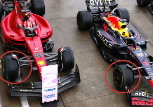 FOTO: Het verschil in bandenslijtage bij Verstappen en Leclerc in Japan