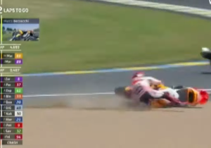 Marc Márquez pasó de podio a accidente en el GP de Francia de MotoGP