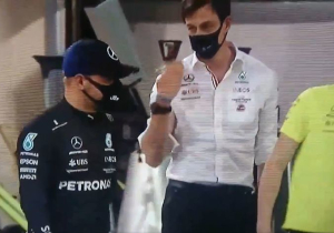 Wolff lijkt Bottas de mond te snoeren na pittige discussie