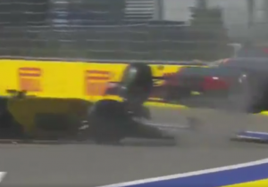 VIDEO: De crash van Palmer en Grosjean bij de start