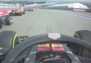 VIDEO: Het moment dat de voorvleugel van Ricciardo beschadigd raakt