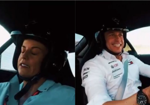 VIDEO: Wolff terrifies Susie on Suzuka hot lap!
