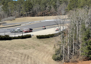 Grosjean in de bandenstapel tijdens eerste IndyCar-test