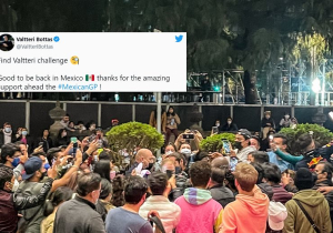 Zoekplaat: Bottas krijgt warm onthaal bij aankomst in Mexico