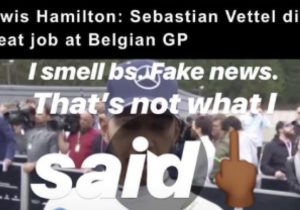 Hamilton reageert op krantenartikel: 'Fake news'