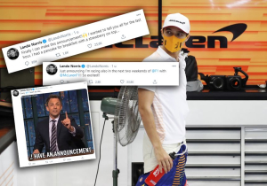 Norris steekt de draak met F1-teams en coureurs: "Ik wil ook wat aankondigen!"