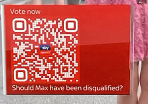 Sky Sports bracht QR-code in live tv-uitzending voor diskwalificatie Verstappen