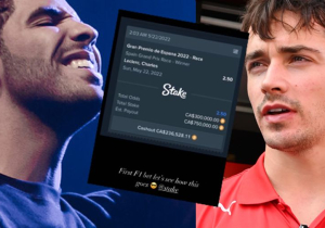 Rapper Drake ziet $300.000 in rook opgaan na inzet op winst Leclerc