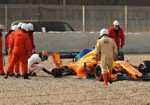 McLaren misery as Alonso crashes in Barcelona test