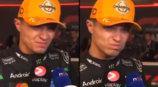 Norris lijkt sterke drank te drinken tijdens interviews in Abu Dhabi