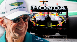 Dubbele draagarmconstructie van RB16B gespot op AMR26