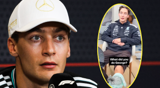 Russell loopt wondje op tijdens testdag door botsing met W17