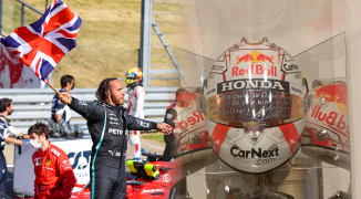 Marko heeft helm Verstappen uit 2021 in 'kunsthotel' staan met boodschap erop