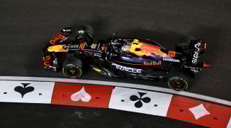 De definitieve startopstelling in Las Vegas na motorwissel en gridstraf Tsunoda