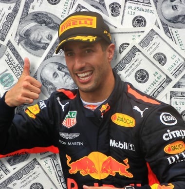 Daniel Ricciardo's $194m worth sees him beat fellow F1 star in new rich list