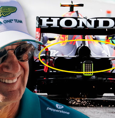 Dubbele draagarmconstructie van RB16B gespot op AMR26