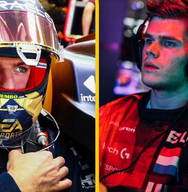 Verstappen en Van Buren zaterdagmiddag in actie tijdens virtuele drie uur van de Nordschleife