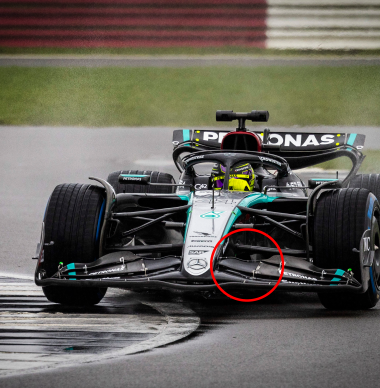 Mercedes lijkt reglementen te omzeilen met handigheidje op nieuwe voorvleugel