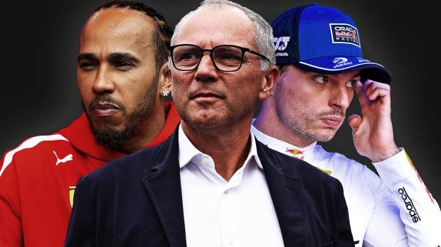 Lewis Hamilton, Stefano Domenicali, Max Verstappen — Foto: © IMAGO x GPFans