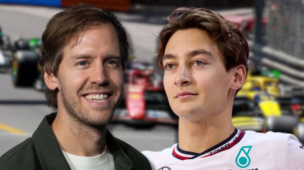 Sebastian Vettel, George Russell, Social, 2024