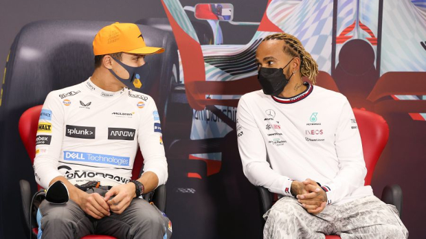 Lando Norris and Lewis Hamilton