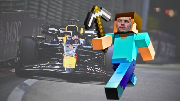 Verstappen playing Minecraft